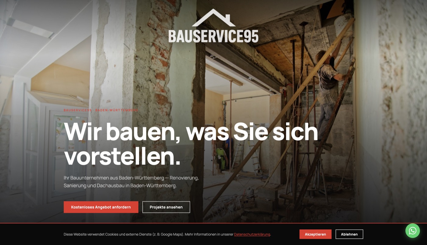 Website Bauservice 95
