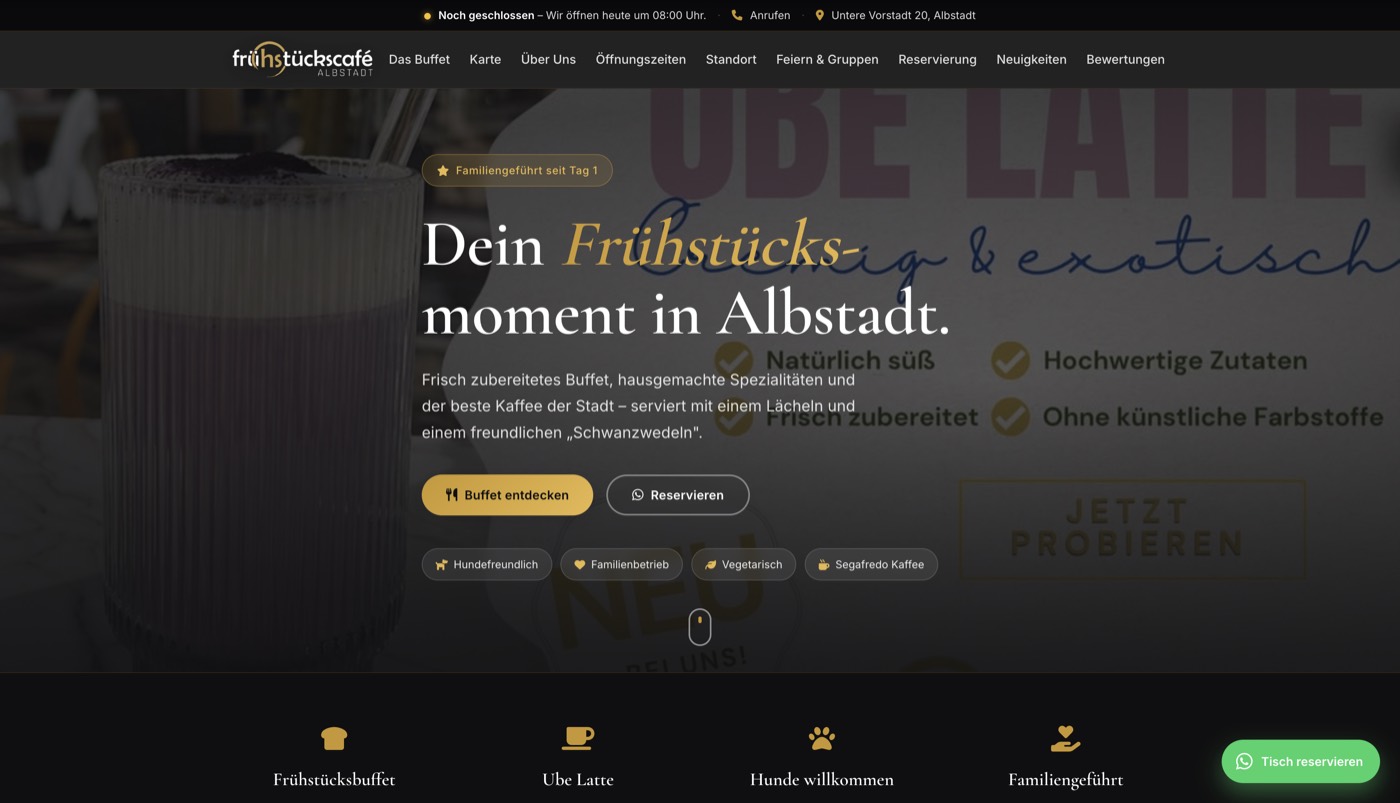 Website Frühstückscafé HS
